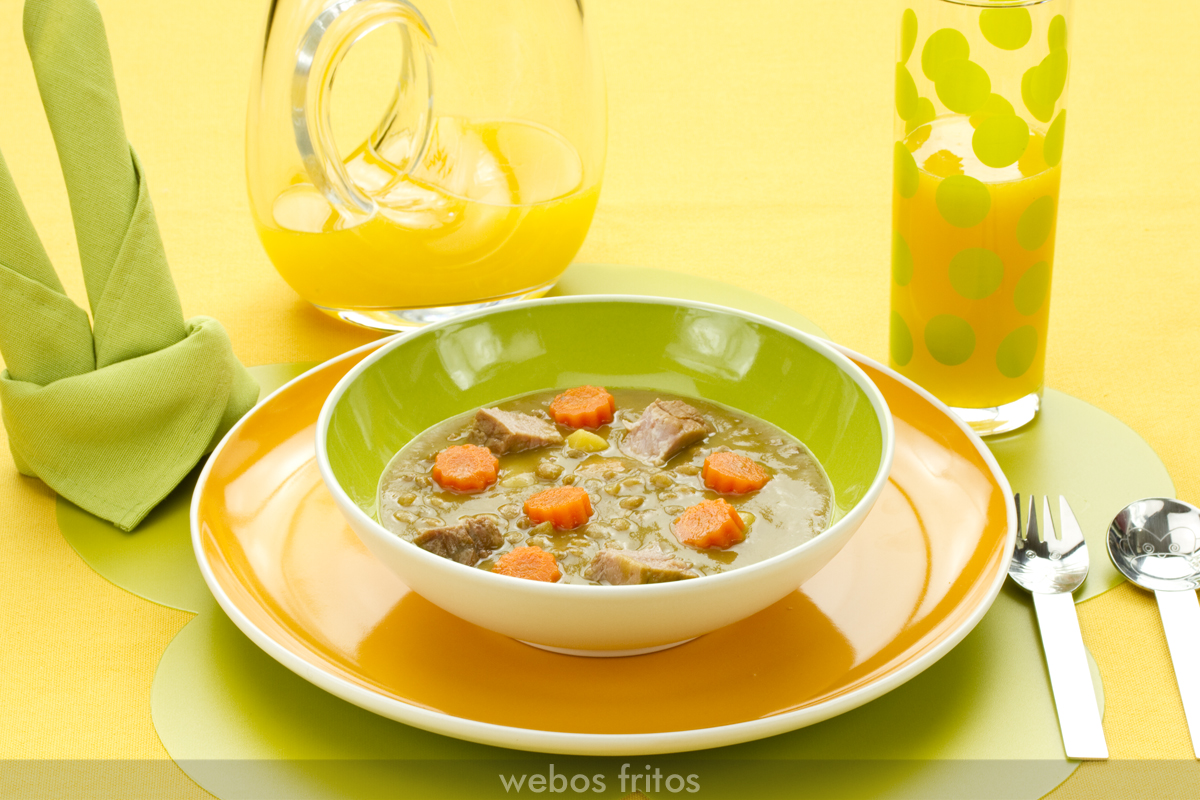 Lentejas con lacón y verduras