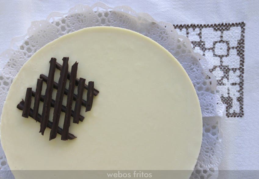 Tarta tres chocolates desde arriba