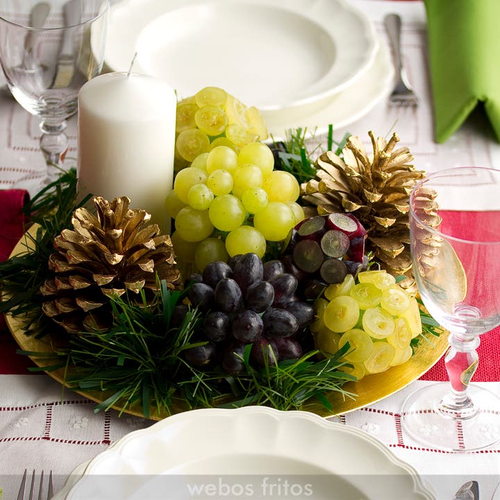Centro de mesa con uvas