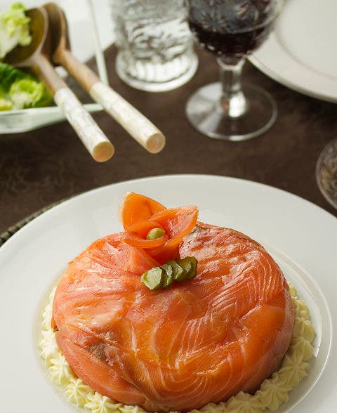 Tarta de merluza y salmón