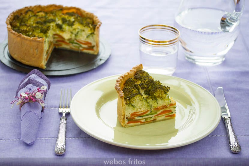 Ración de la tarta de verduras